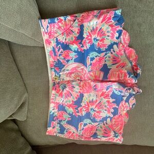 Floral Print Women's Shorts - Pink and Blue